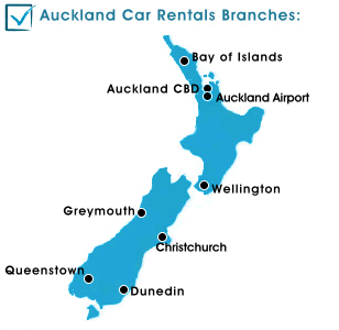 View Auckland Car Rental locations